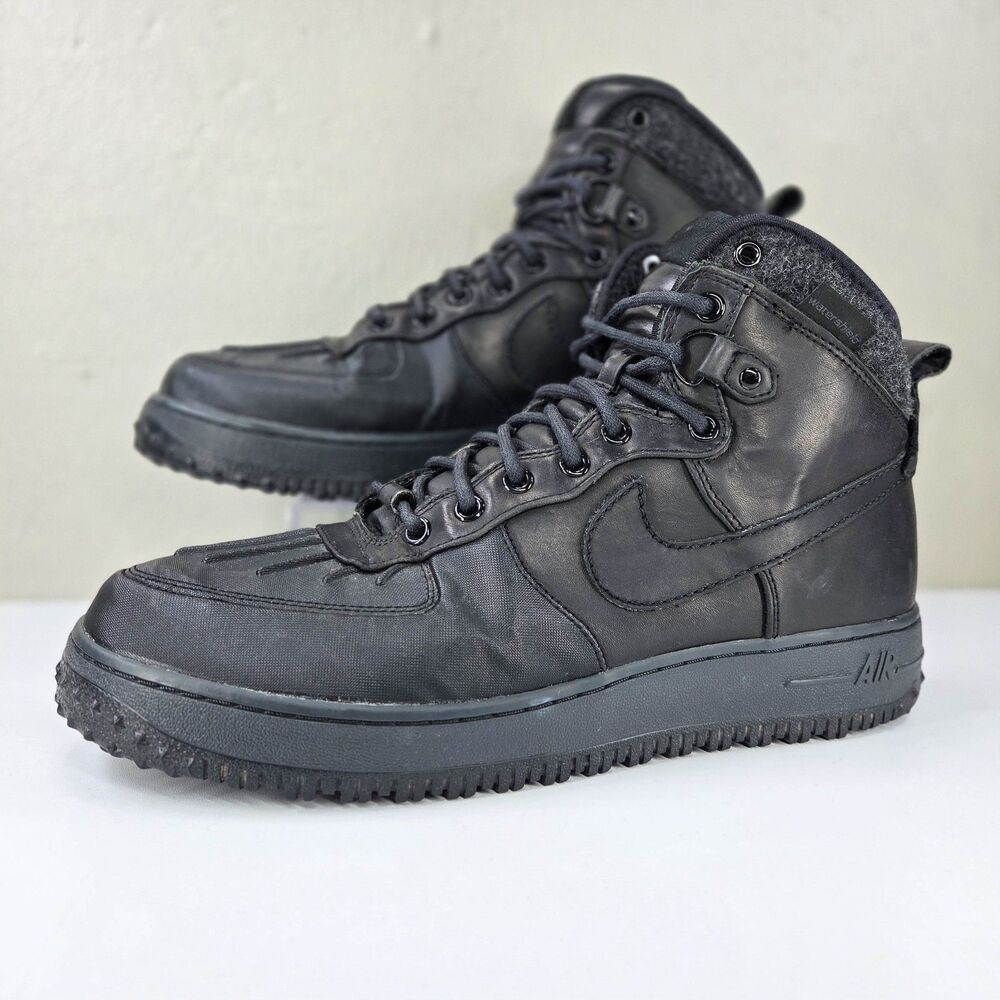 Nike Air Force 1 Duckboot Black Anthracite Winter Sneakers 444745-001 Sz 12